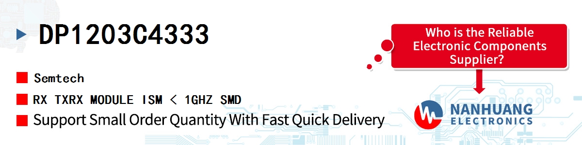 DP1203C4333 Semtech RX TXRX MODULE ISM < 1GHZ SMD