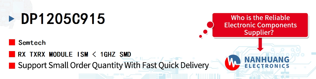 DP1205C915 Semtech RX TXRX MODULE ISM < 1GHZ SMD