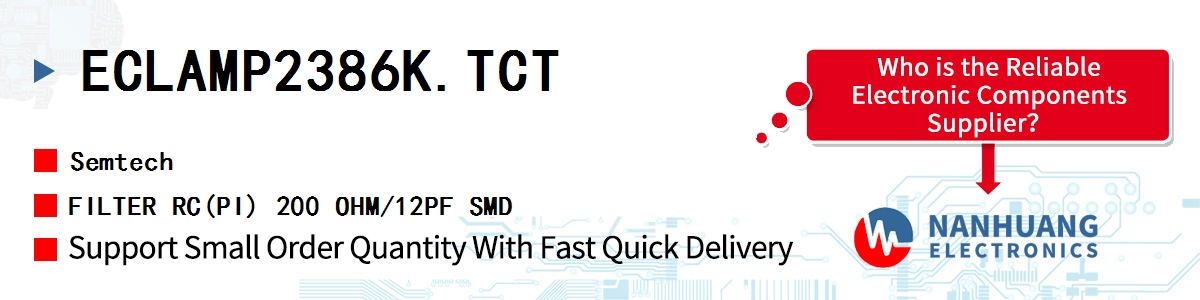 ECLAMP2386K.TCT Semtech FILTER RC(PI) 200 OHM/12PF SMD