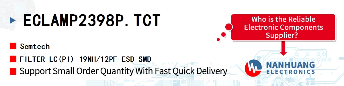 ECLAMP2398P.TCT Semtech FILTER LC(PI) 19NH/12PF ESD SMD