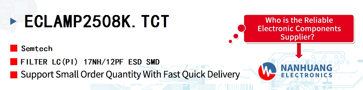 ECLAMP2508K.TCT Semtech FILTER LC(PI) 17NH/12PF ESD SMD