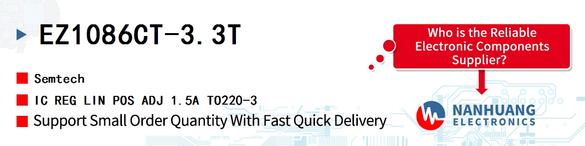 EZ1086CT-3.3T Semtech IC REG LIN POS ADJ 1.5A TO220-3