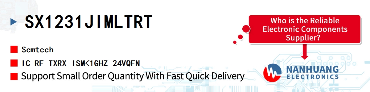 SX1231JIMLTRT Semtech IC RF TXRX ISM<1GHZ 24VQFN