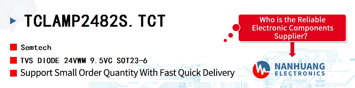 TCLAMP2482S.TCT Semtech TVS DIODE 24VWM 9.5VC SOT23-6